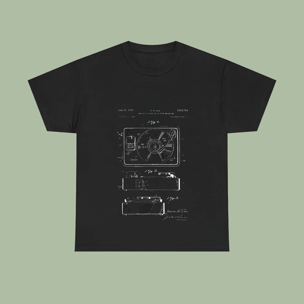 Record Player Blueprint T-shirt