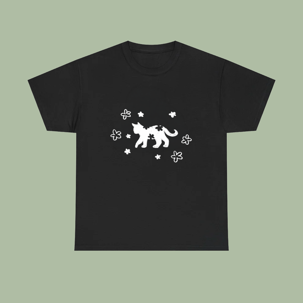 Flowery Cat T-shirt
