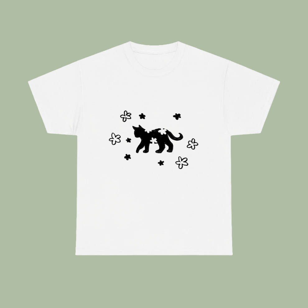 Flowery Cat T-shirt